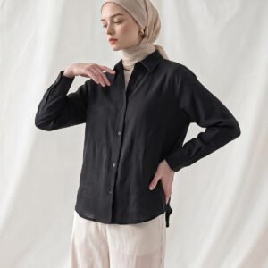 Kemeja Oversize Wanita Bahan Katun Premium Adem Hypoallergenic - Zalery Ease Series Natural Cotton